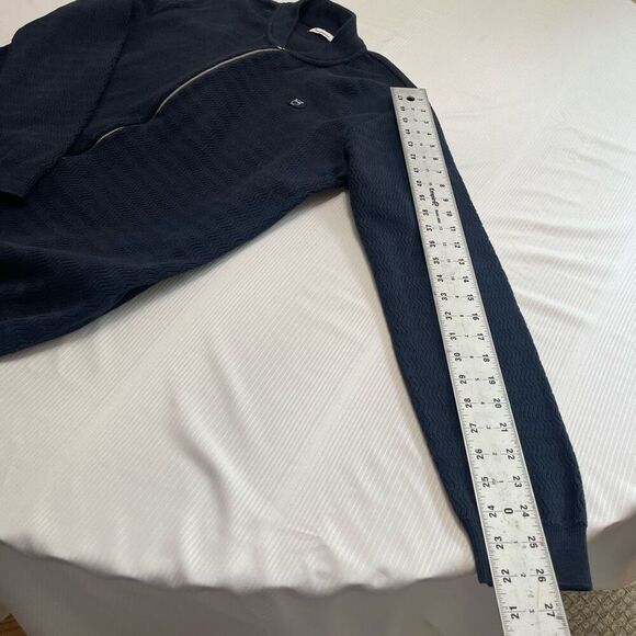 Knowledge Cotton Apparel Navy Blue Zip Up Jacket Size Large - Picture 6 of 9